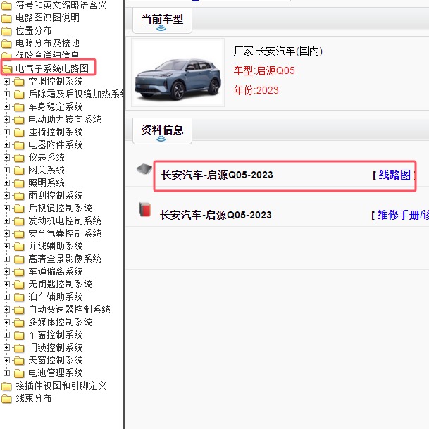 2023年长安启源Q05全车电路图