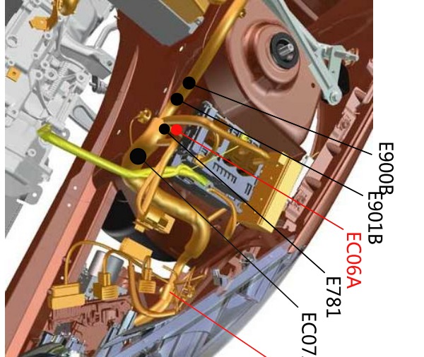 2010年标致307 EC06A位置