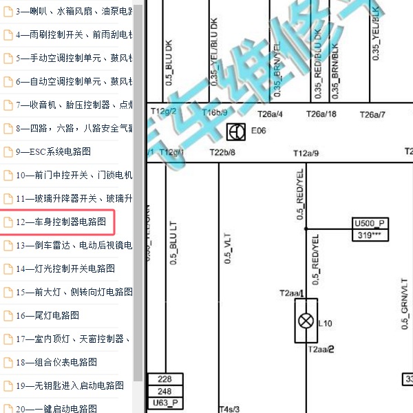 2013-2017年中华H530车身模块电路图
