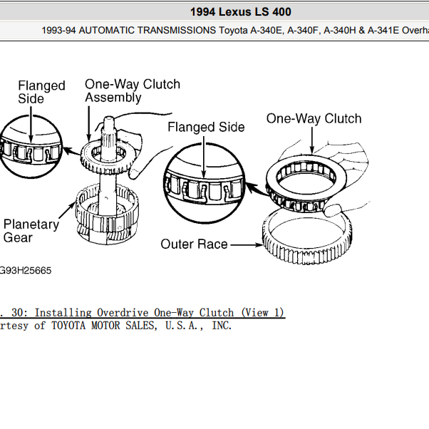 1994年雷克萨斯LS400 A341E变速箱维修手册