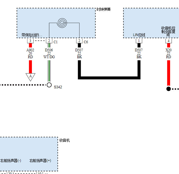2015年吉普牧马人时钟弹簧和无线电电路图