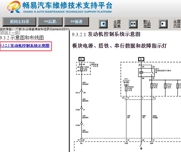 2011年雪佛兰科迈罗发动机电路图资料