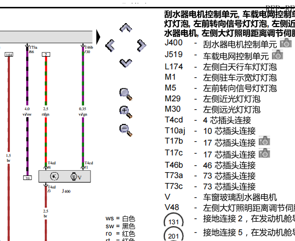 2015年奥迪A3转向灯，日间行车灯电路图和车身电脑针脚资料