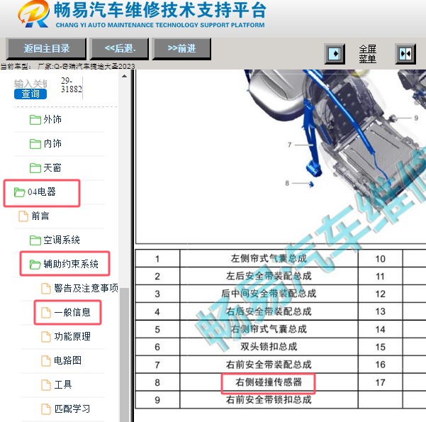 2023年奇瑞捷途大圣气囊碰撞加速传感器