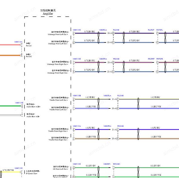 2024年乐道蔚来L60音响系统电路图