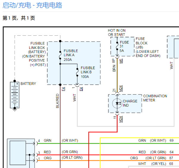 2015年日产ALTIMA 充电系统电路图