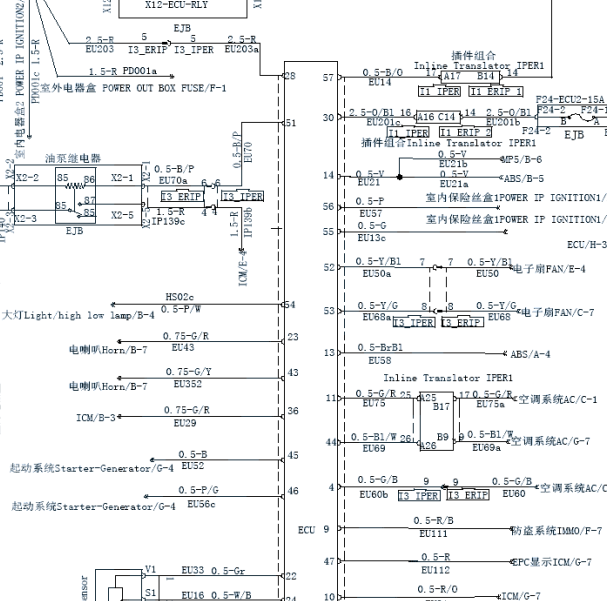 2018年江淮T6 2.0发动机电路图