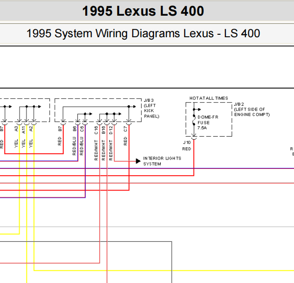 1995年雷克萨斯LS400遥控门锁电路图