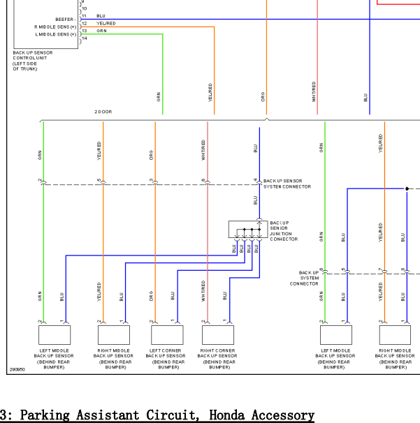 2008年本田雅阁倒车雷达电路图