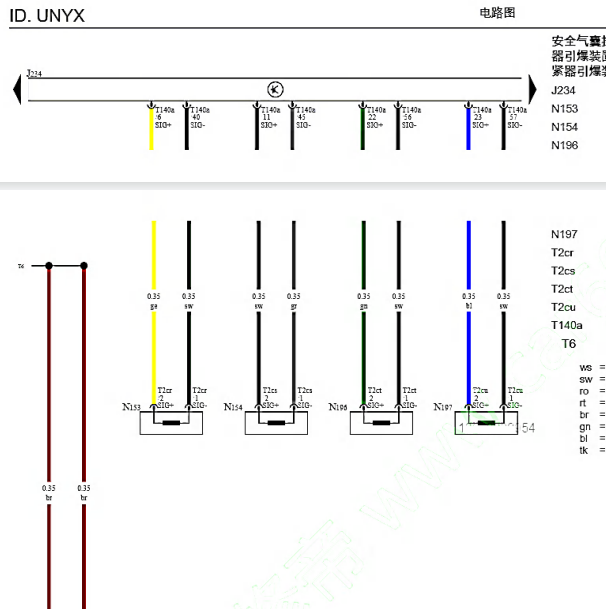 2024年大众ID.UNYX安全气囊电路图