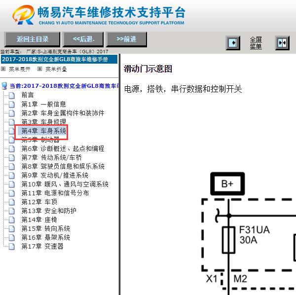 2017年别克GL8电动滑门电路图