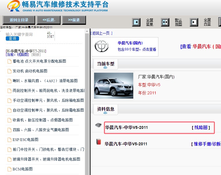 2011年华晨汽车中华V5电路图