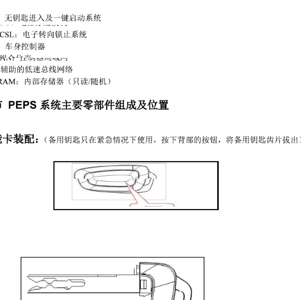 中华V3无钥匙系统部件位置资料