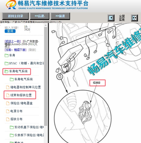2011年本田雅阁G302搭铁点位置