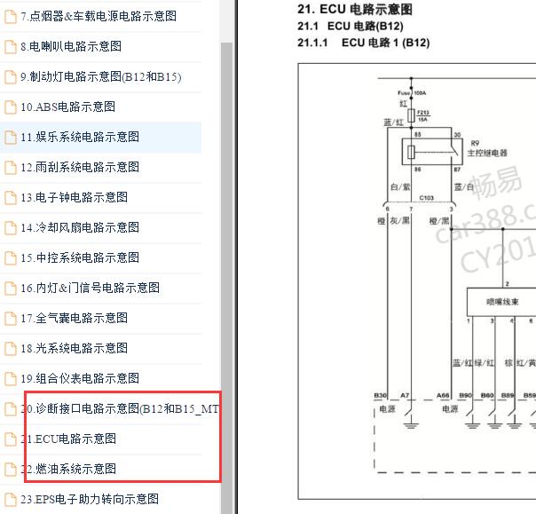 2013-2014年宏光OBD诊断与发动机电路图