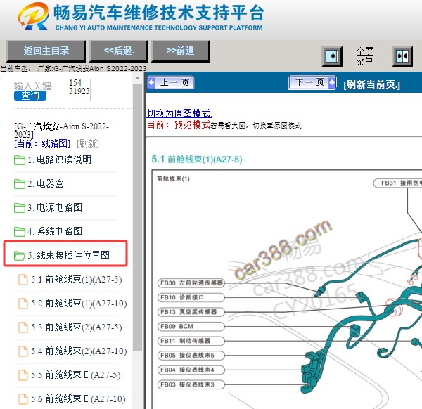2022年广汽埃安-Aion S 整车模块位置分布图